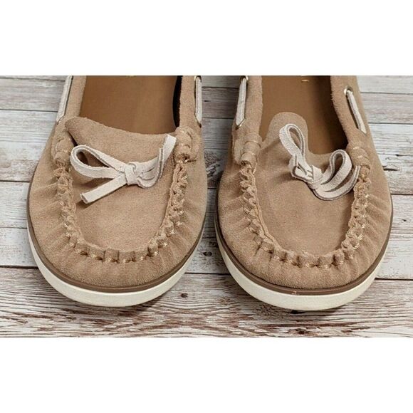 Kelly & Katie Tiewiel Womens Size 7.5 M Tan Moc Toe Slip On Flat Boat Shoes - Picture 3 of 7